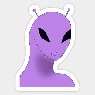 Funny Purple Alien Sticker